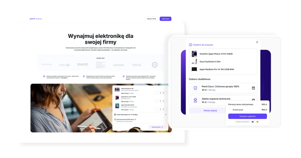 Nowa strona Plenti dla klient ów biznesowych