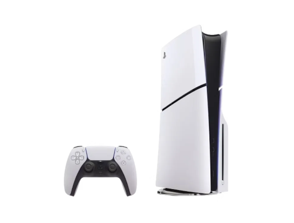Konsola PlayStation 5 z kontrolerem, przykład urządzenia w wynajmie Plenti